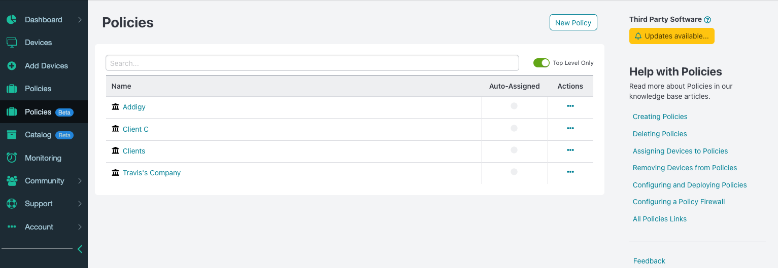 Addigy Software - Create and enforce policies to maintain always-on compliance.