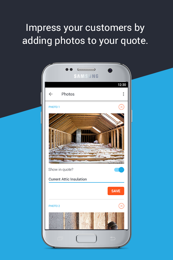 Attach photos to quotes