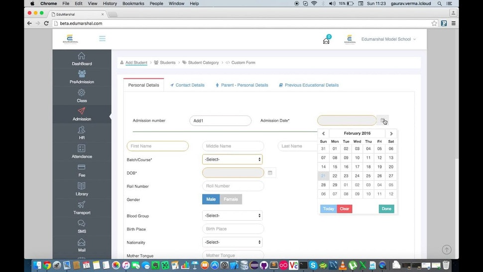 Edumarshal adding students
