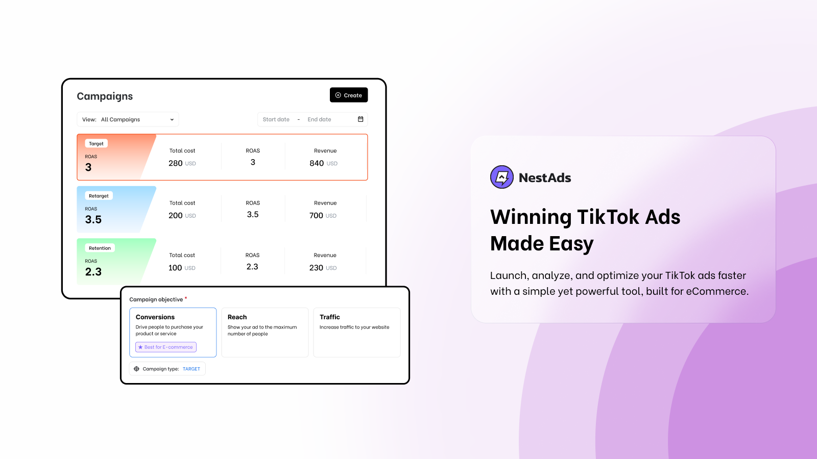 Winning TikTok Ads made easily with NestAds