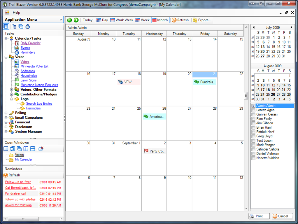 Track upcoming event through My calendar section