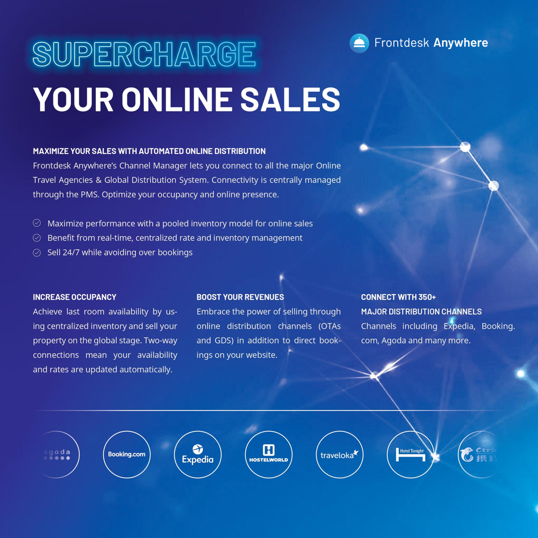 Supercharge your online sales with hundreds of OTA channels at your disposal