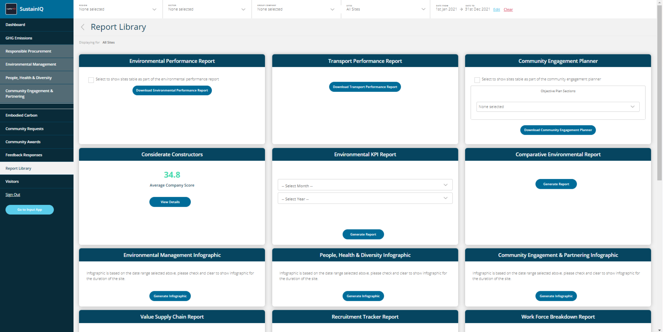 SustainIQ Software - Generate reports instantly for regulatory requirements, environmental performance, waste management, social value, supply chain, wellbeing and more.