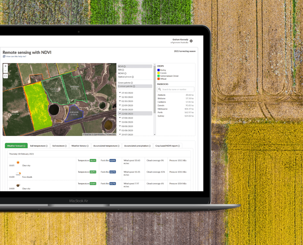 NDVI - eAgronom - Independent Farm Management Software System For Grain Growers
