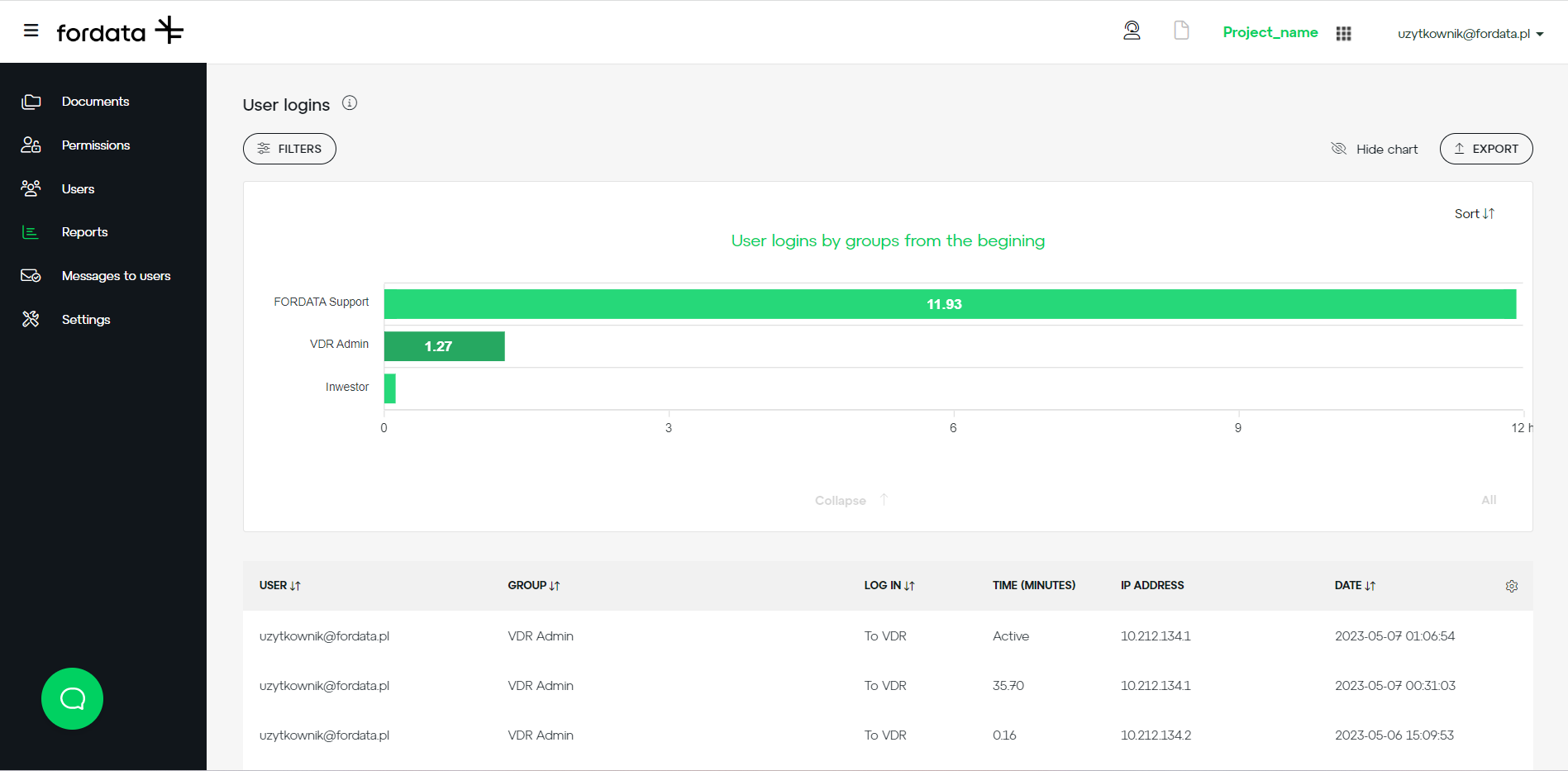 FORDATA VDR Screenshot