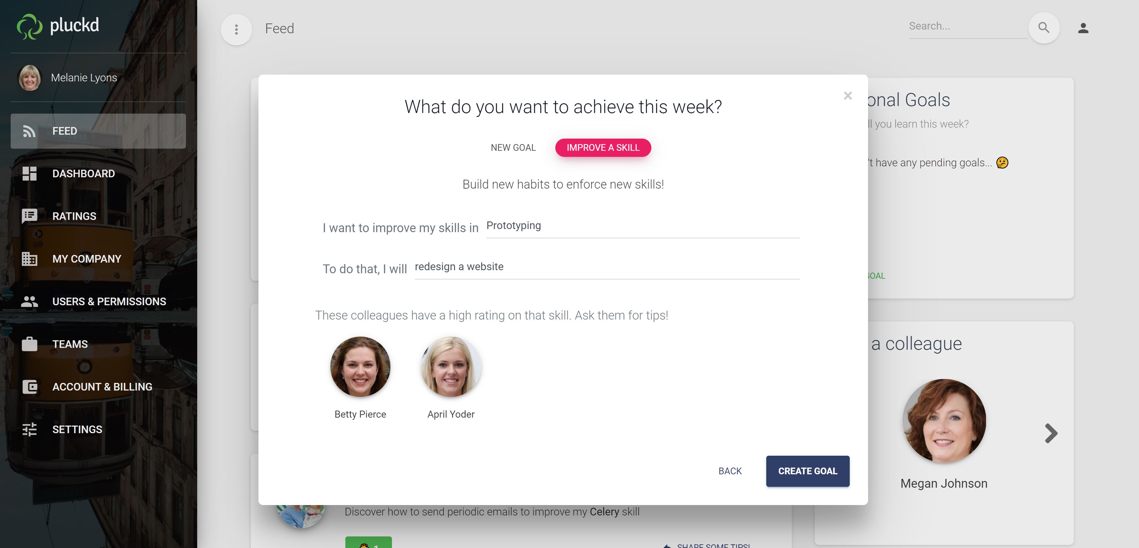 Pluckd search mentors