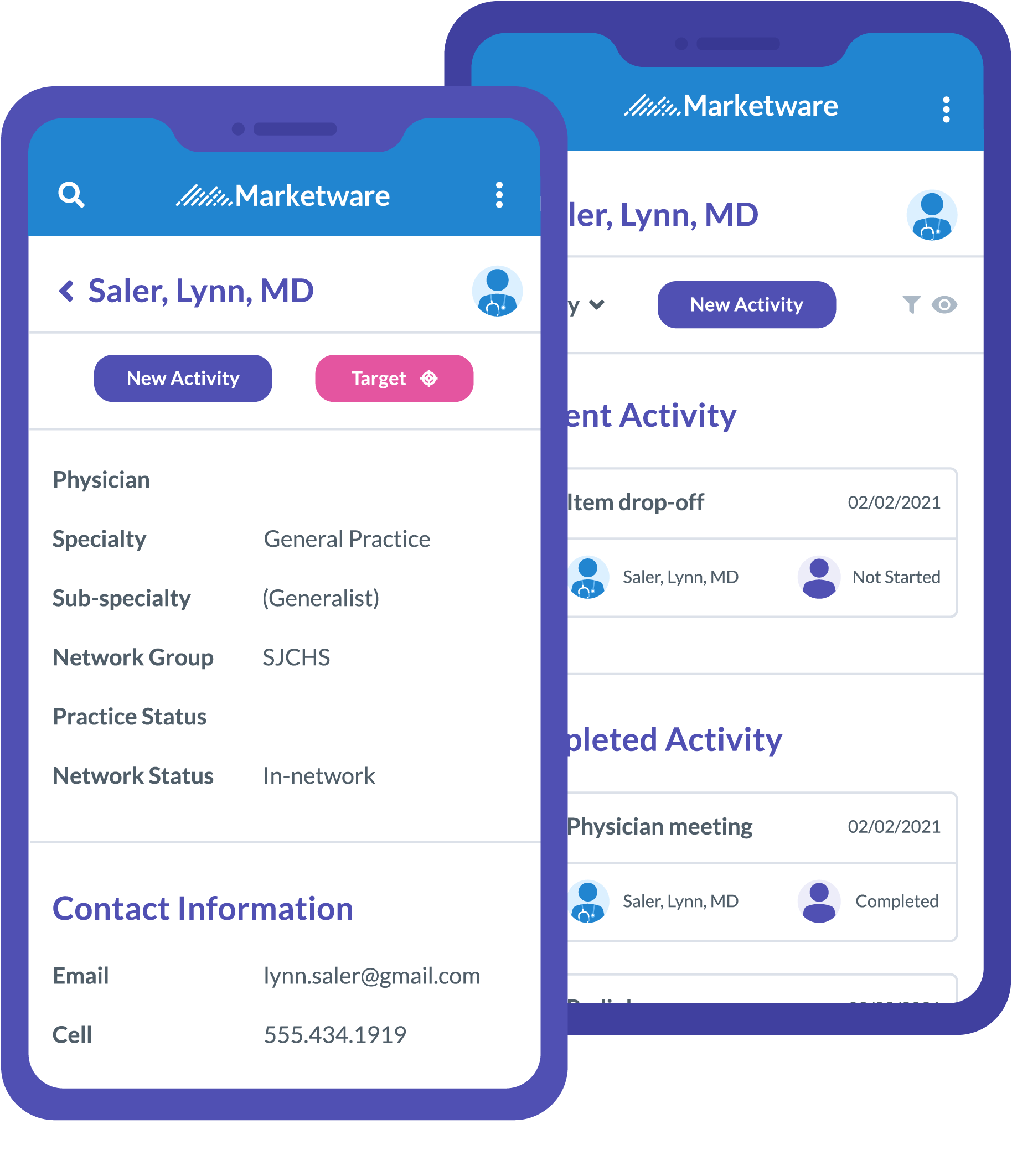 Marketware Software - Physician Relationship Management — Our mobile-friendly solutions give liaisons the flexibility to work within the product while out in the field, ensuring tasks and notes are current.