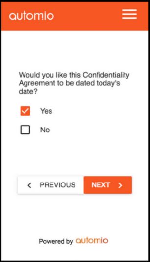 Automio screenshot: Automio agreement