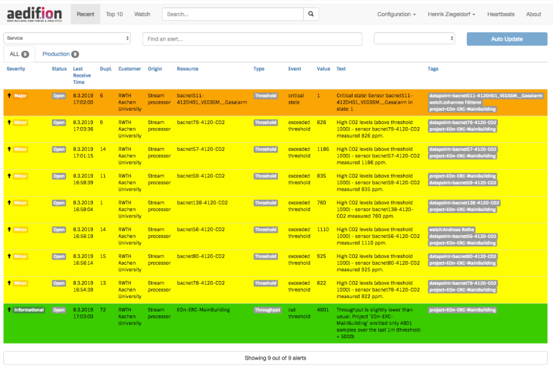 aedifion screenshot: aedifion notifications