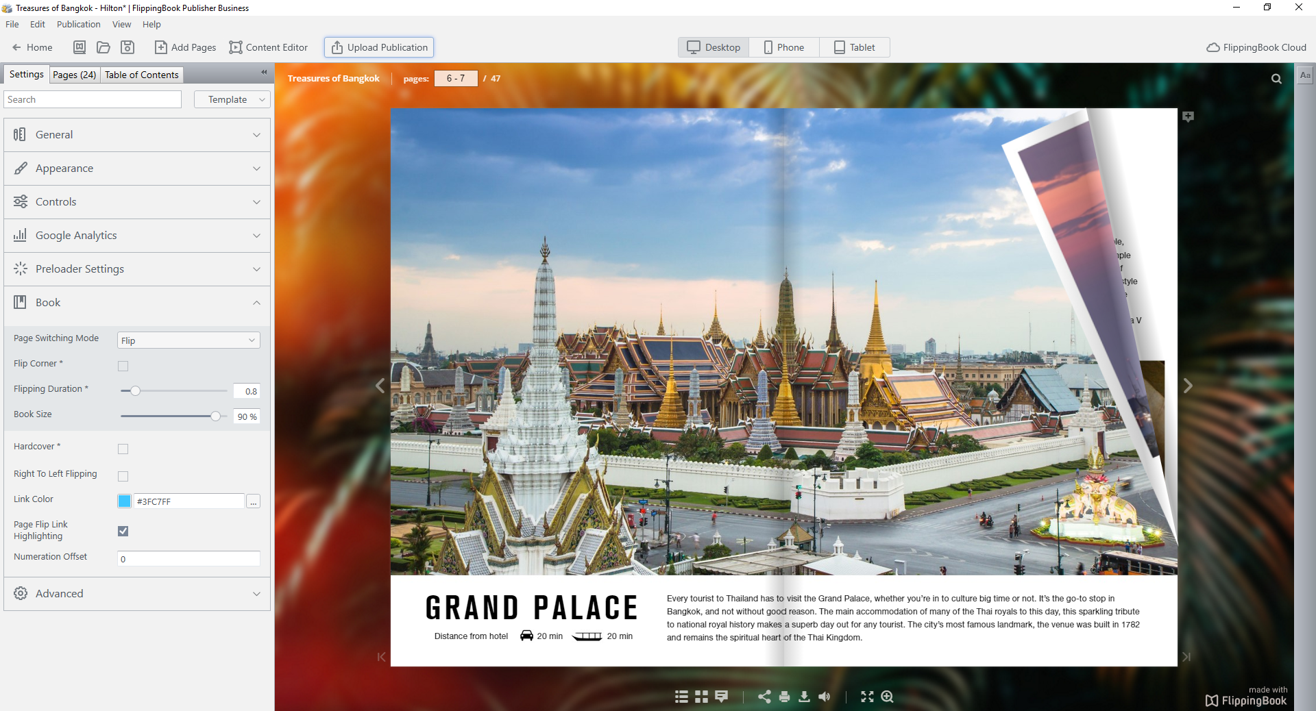 FlippingBook desktop interface