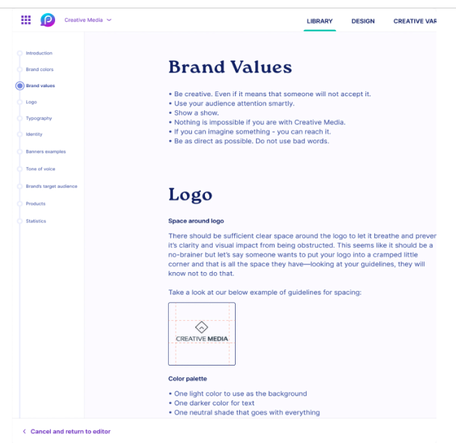 Pixis CoCreate brand values