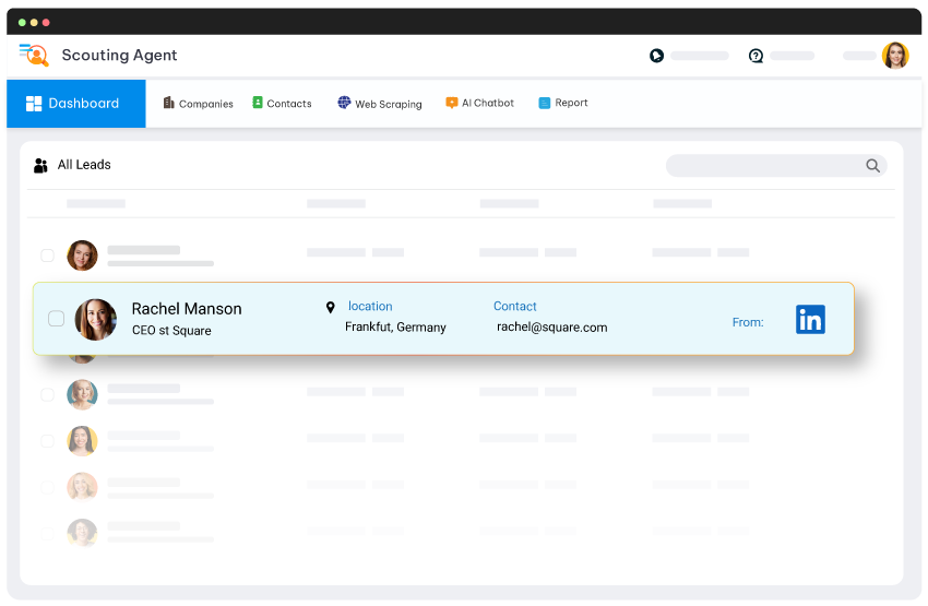 CloudApper AI RevOps screenshot: The Scouting Agent simplifies lead generation by continuously filling your sales pipeline with qualified prospects.