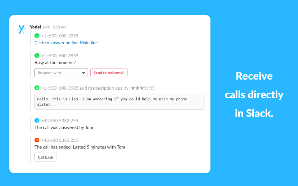 Receive calls in Slack-thumb