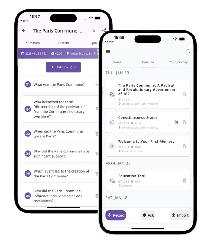 Recallify screenshot: Recallify quiz creation