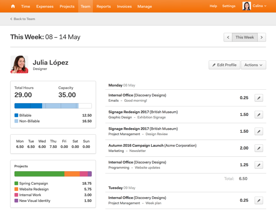 Know where your time goes with detailed timesheet insights.