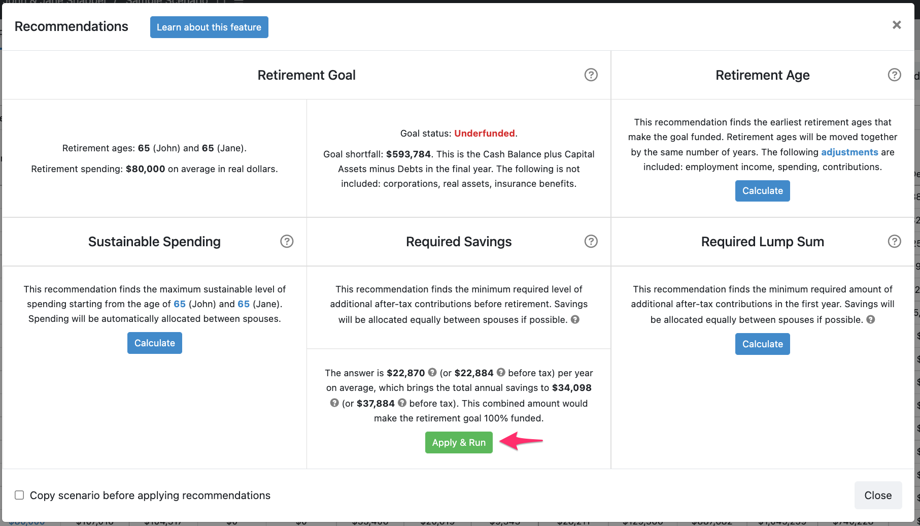 Snap Projections screenshot: Provide your clients with transparent recommendations that can be applied to a plan with a single click