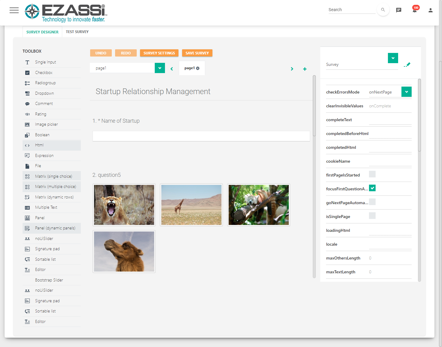 Ezassi Software - Ezassi survey builder