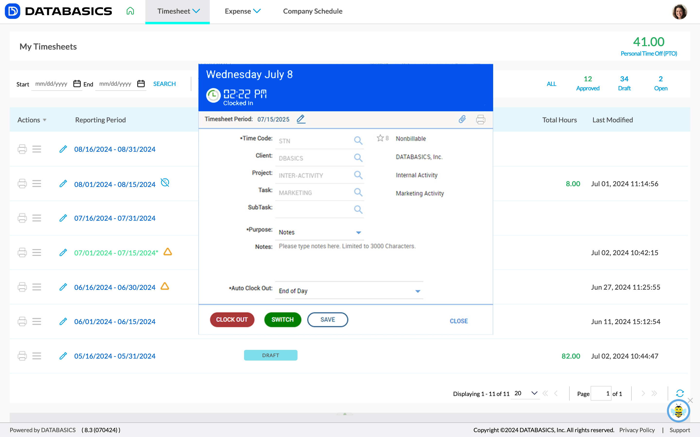 DATABASICS Time Software - Track projects, grants, utilization, leave, billing, and budgets with confidence.