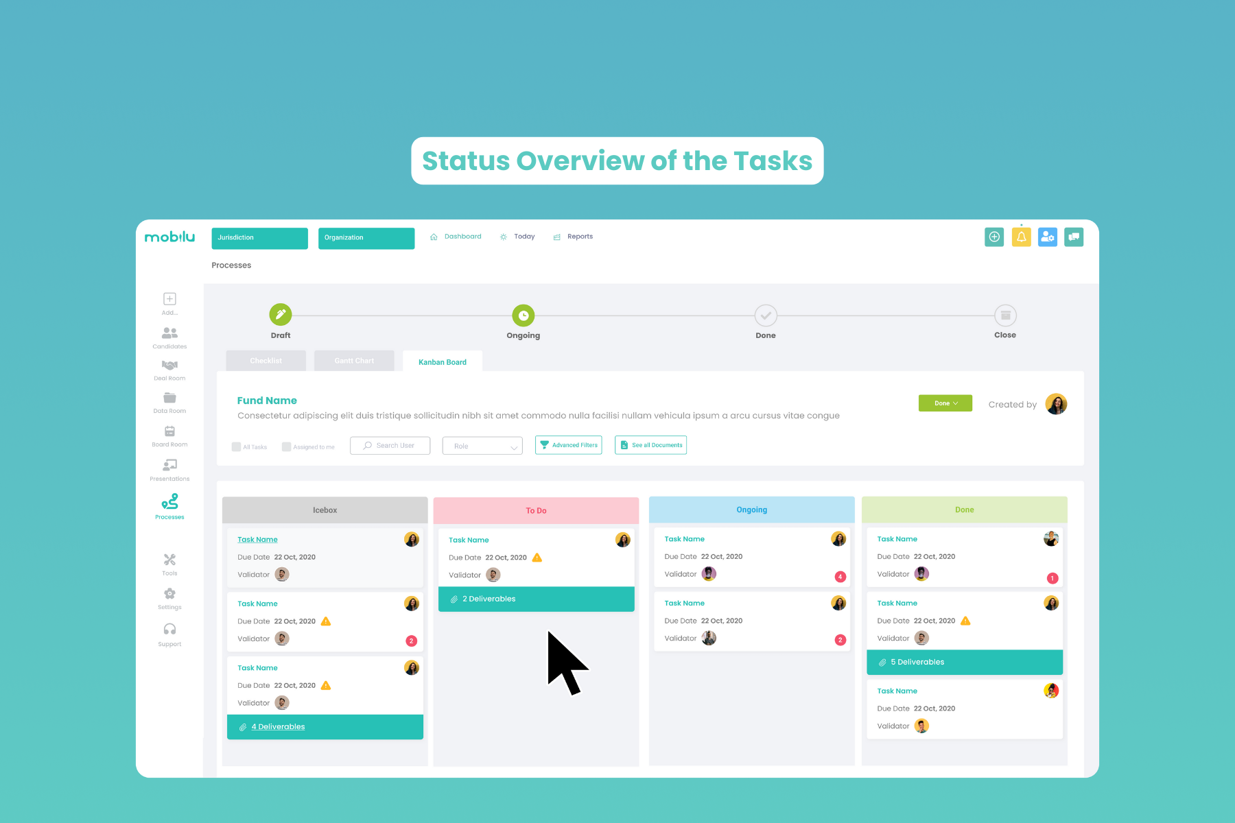 Status Overview on Tasks