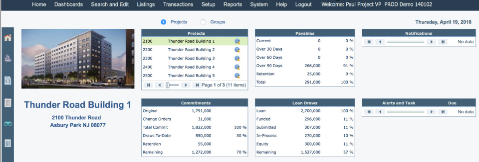 User Homepage with real-time data with Drill Down-thumb