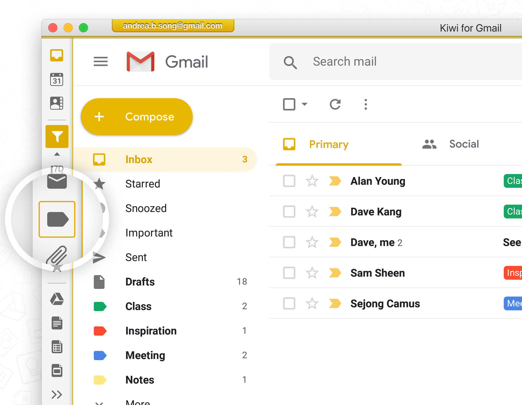 Kiwi for Gmail Software - Kiwi focused inbox