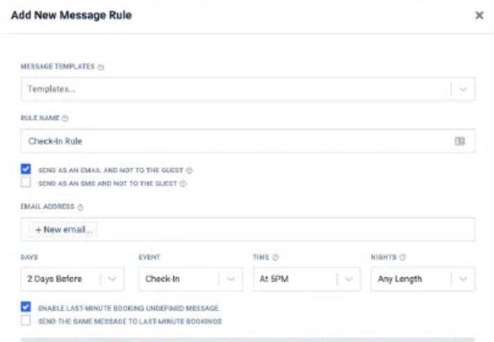 Host Tools screenshot: Host Tools add message rule
