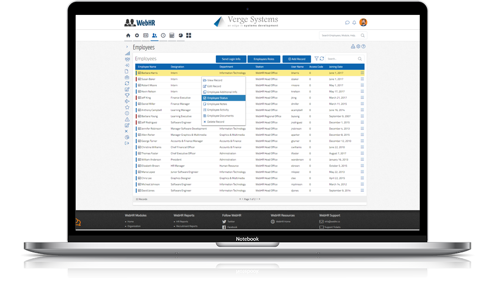 WebHR Logiciel - 6