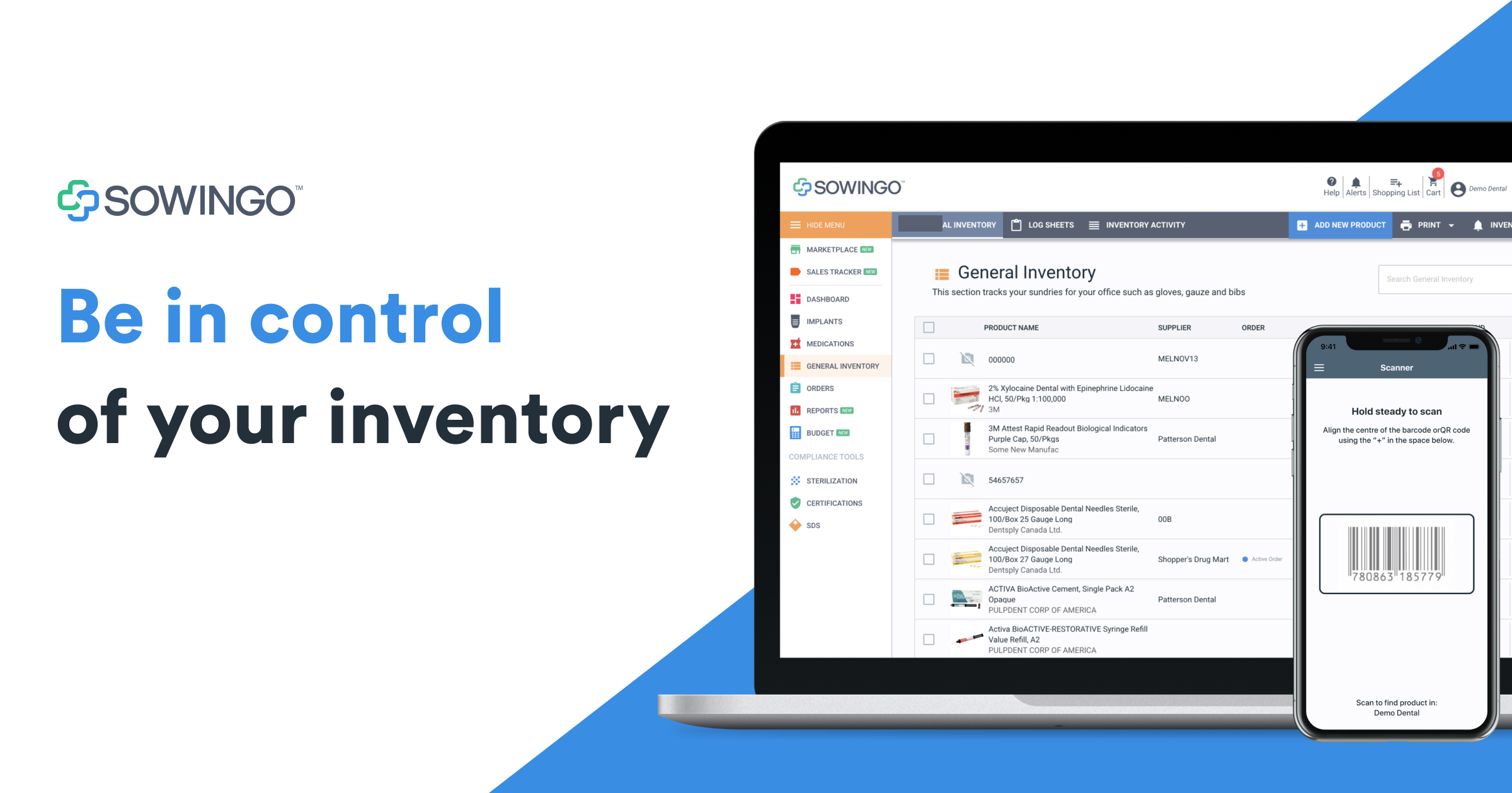 Sowingo Software - Sowingo is North America’s #1 cloud-based eCommerce and dental inventory management platform that enables you to save time, save money and never run out of supplies again - ever!