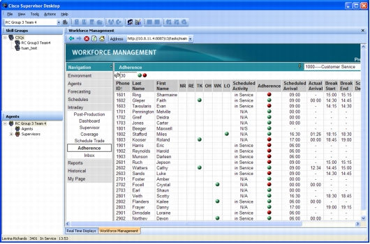 Cisco Unified Contact Center Express Software - Workforce management