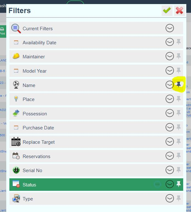 eSSETS Software - Easy to use filter selections allow you to slice and dice your portfolio in numerous ways for review and analysis. Plus, you can "pin" your favorite filters to the main list view so you can use them with a single click.