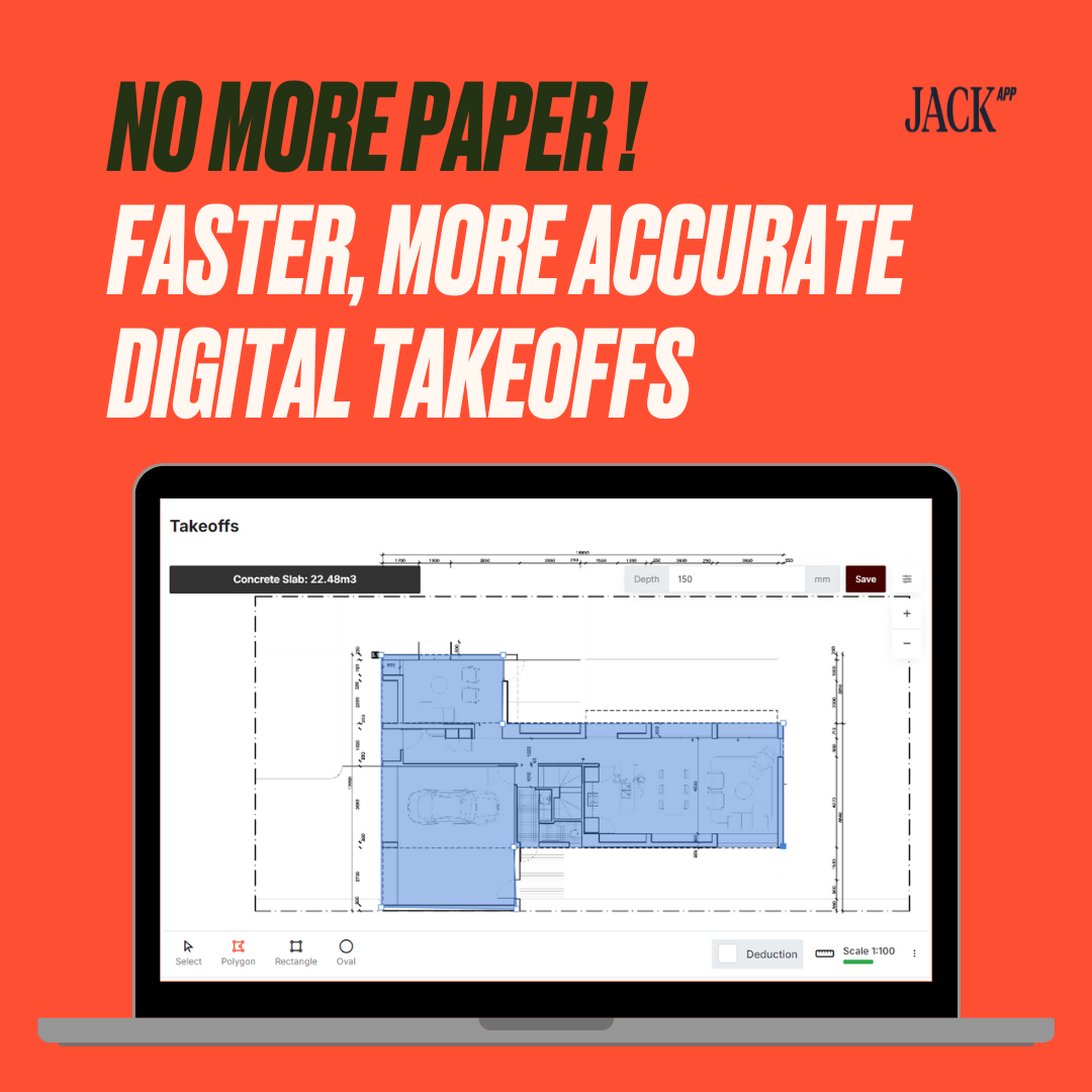 JACK screenshot: JACK create on-screen takeoffs from your uploaded plans