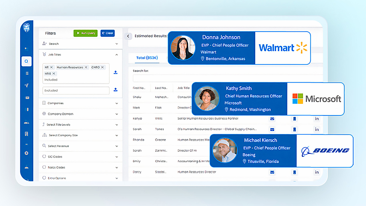 Sales Prophet screenshot: Unlimited access to a Database of 80 million B2B contacts