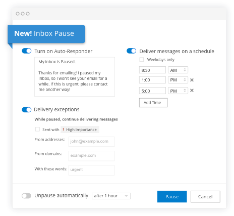 Boomerang for Outlook Software - Inbox pause for Outlook