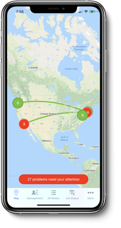 MobileNOC screenshot: MobileNOC map