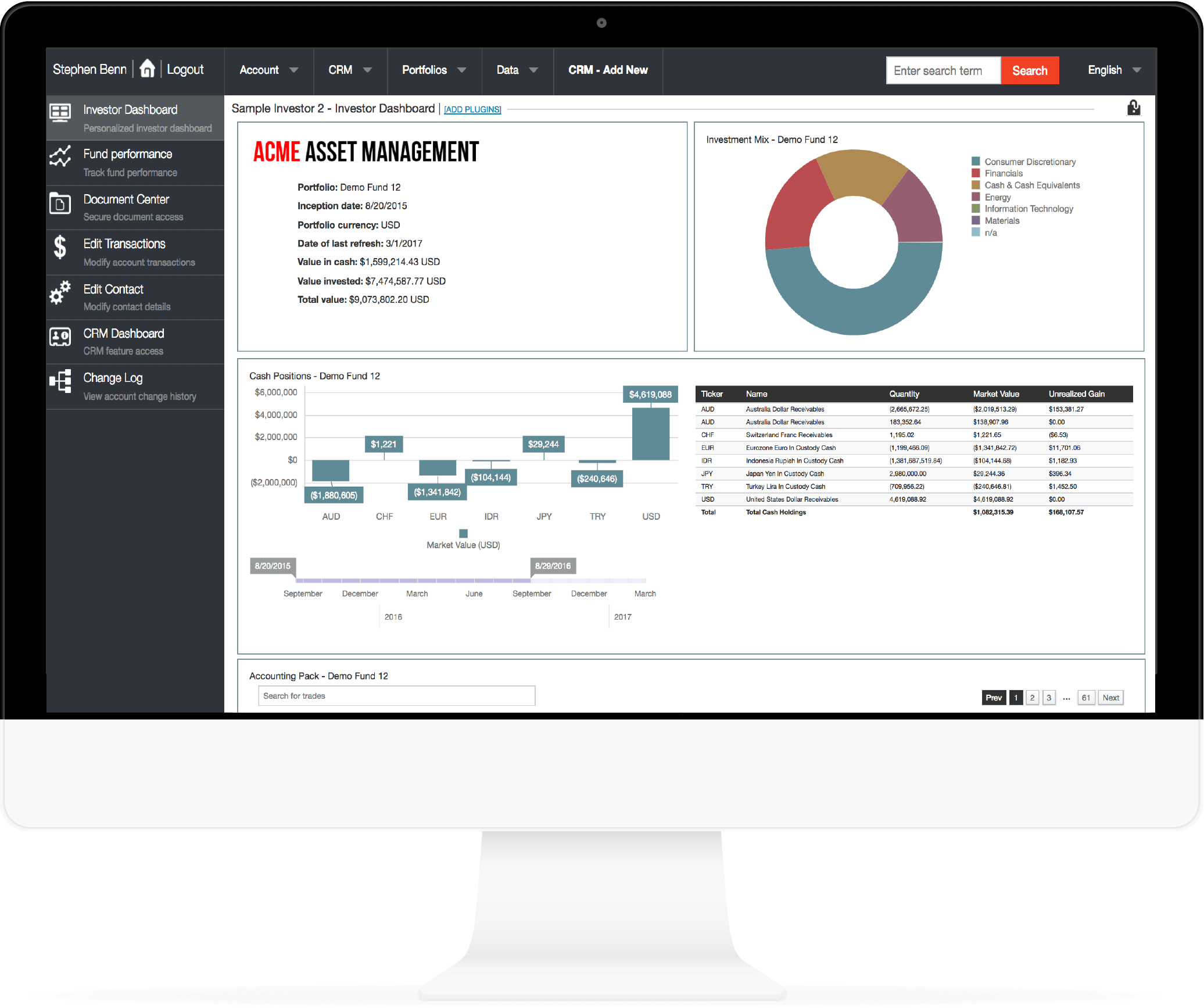 Obsidian Suite Software - Business intelligence tools help analyze investor data and provide predictive analytics on sales, prospects, and risks