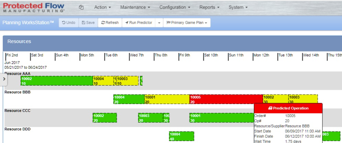 Protected Flow Manufacturing screenshot: Protected Flow Manufacturing planning