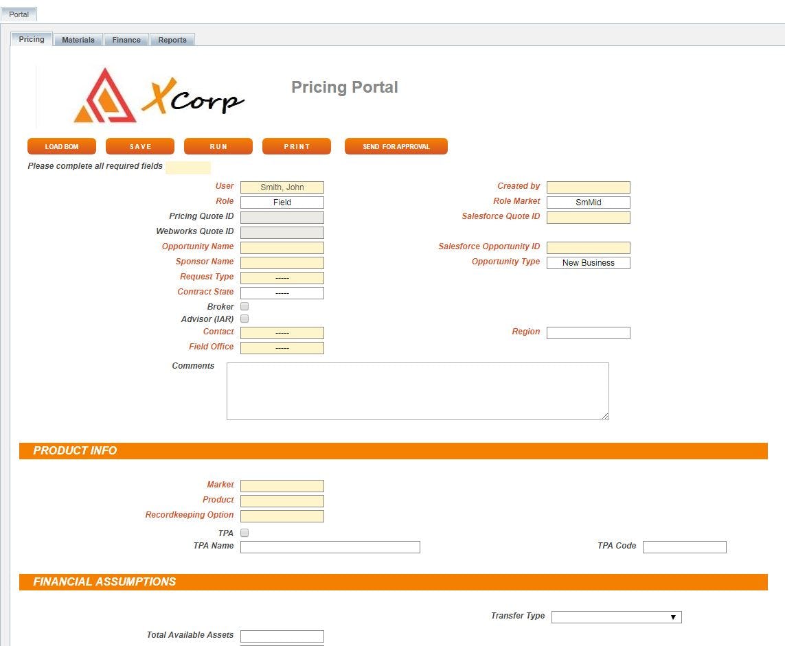 EASA Software - Your custom, browser accessible pricing app drives your existing Excel spreadsheet, including any macros/VBA, hidden behind the scenes running as a backend operation on your network or cloud. Created without programming in a  low-code environment