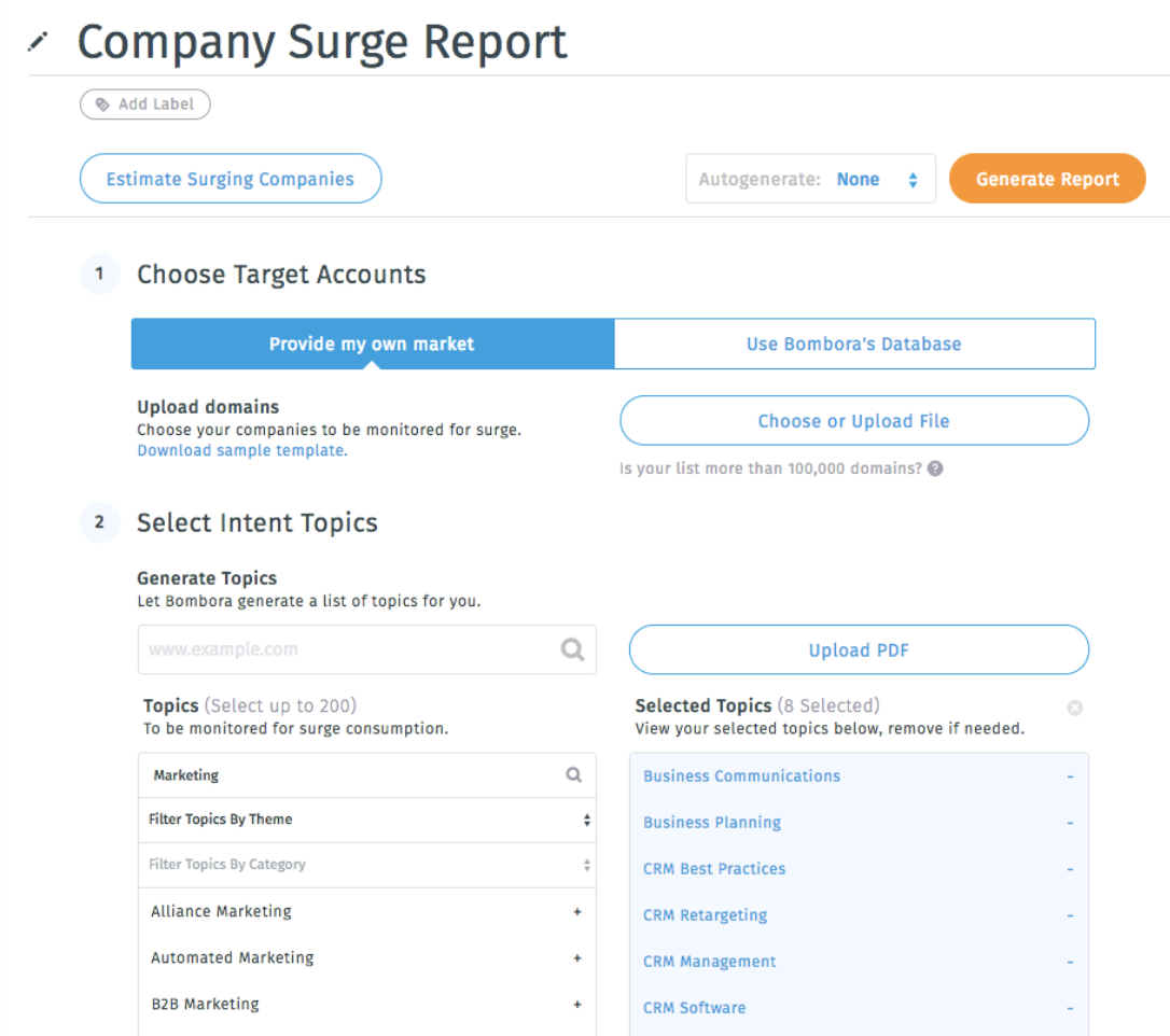 Company Surge Analytics generate reports