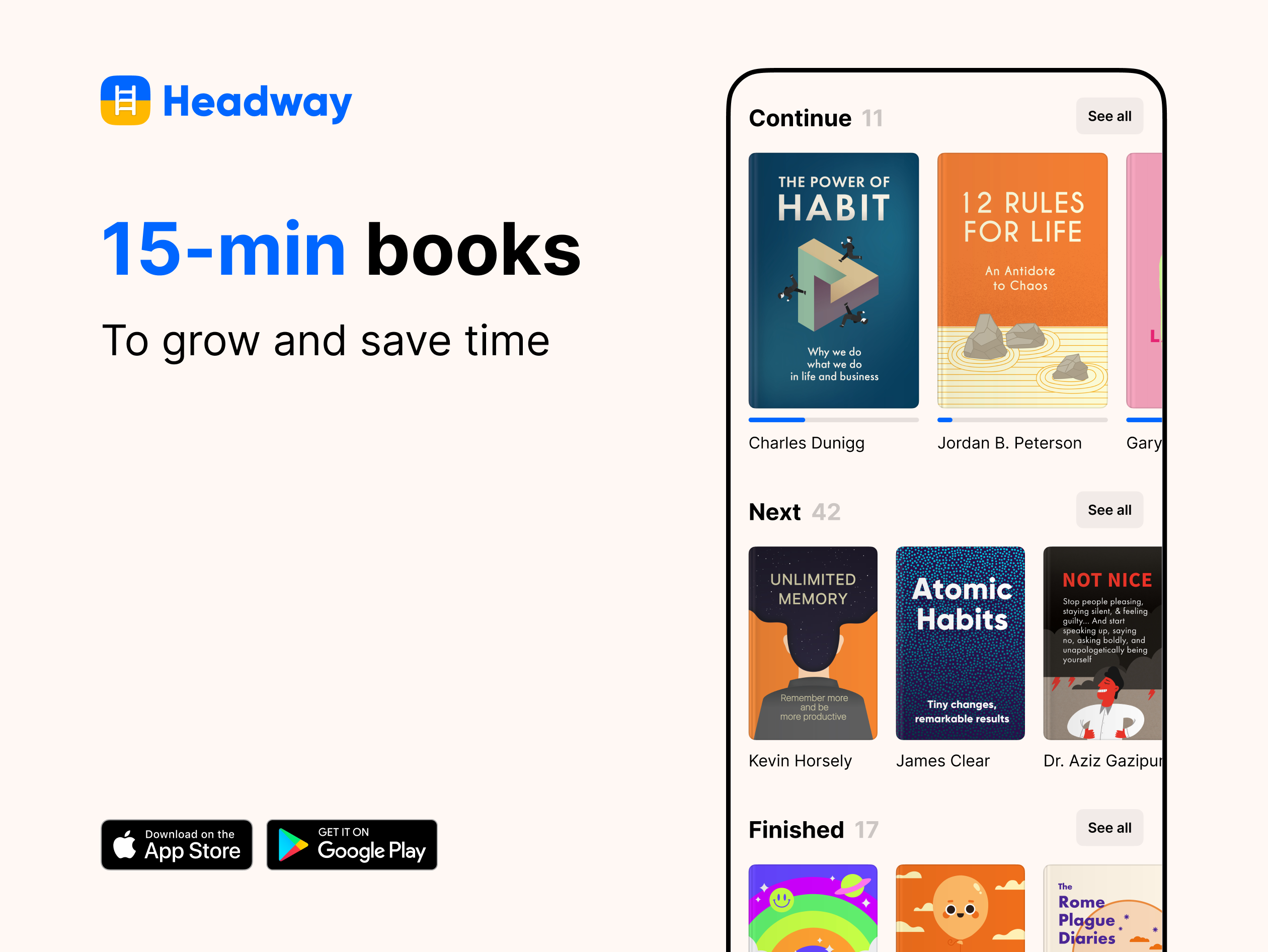 Read best-selling nonfiction books in just 15 minutes with Headway