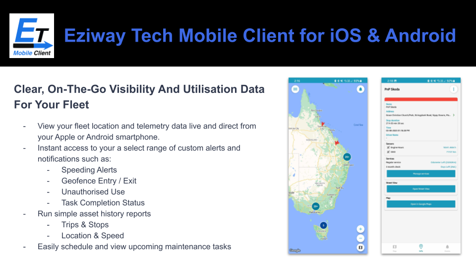 Eziway Tech Mobile Client App for iOS & Android
