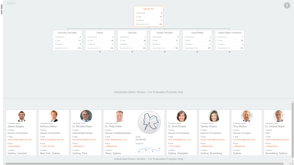 Ingentis org.manager Software - Design, layout, and content of the org chart is nearly limitless