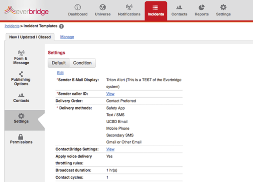 Everbridge Mass Notification Software - Everbridge Mass Notification settings