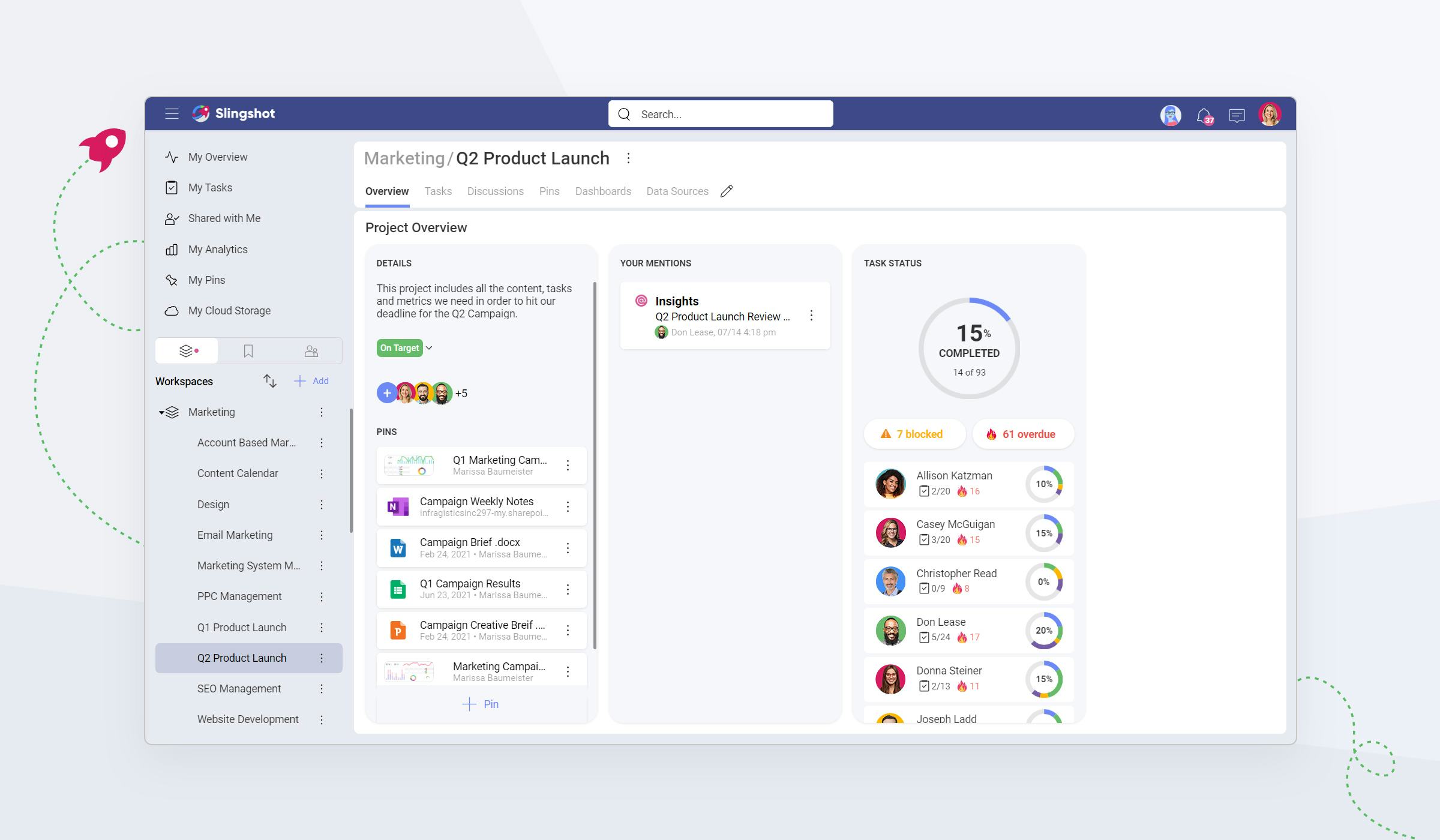 Slingshot Software - Keep track of everything from beginning to end with an easy-to-use solution that provides a digital workplace for all your team’s project management activities.