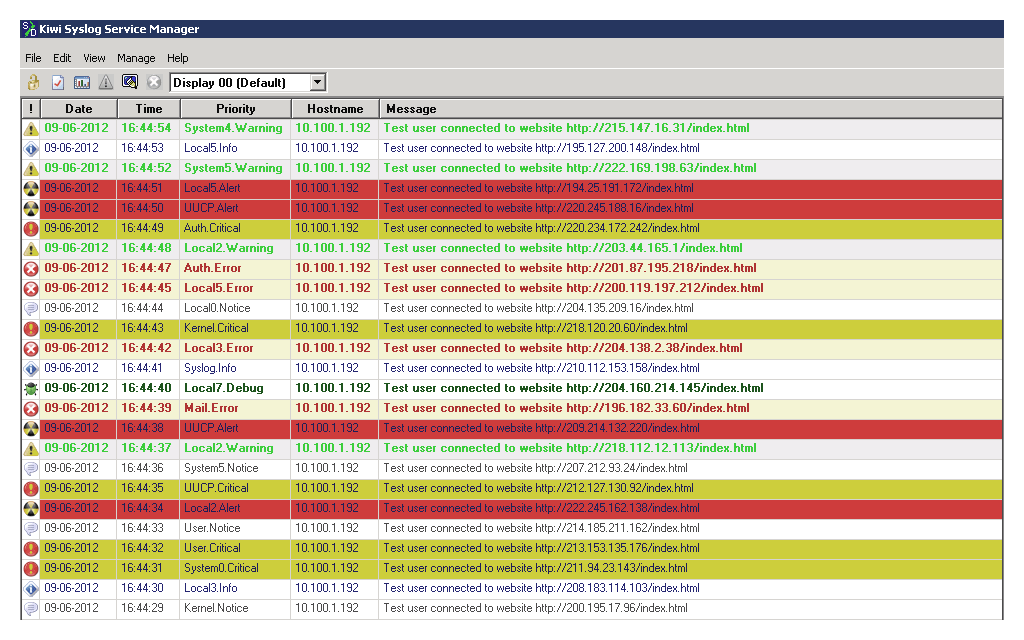 Kiwi Syslog Server advanced buffering