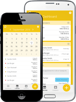 YellowSchedule mobile interface