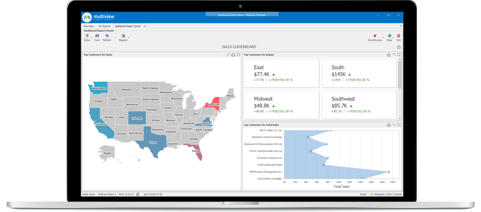 Multiview ERP Software - Customers by State