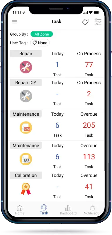 Factorium CMMS screenshot: Factorium CMMS task