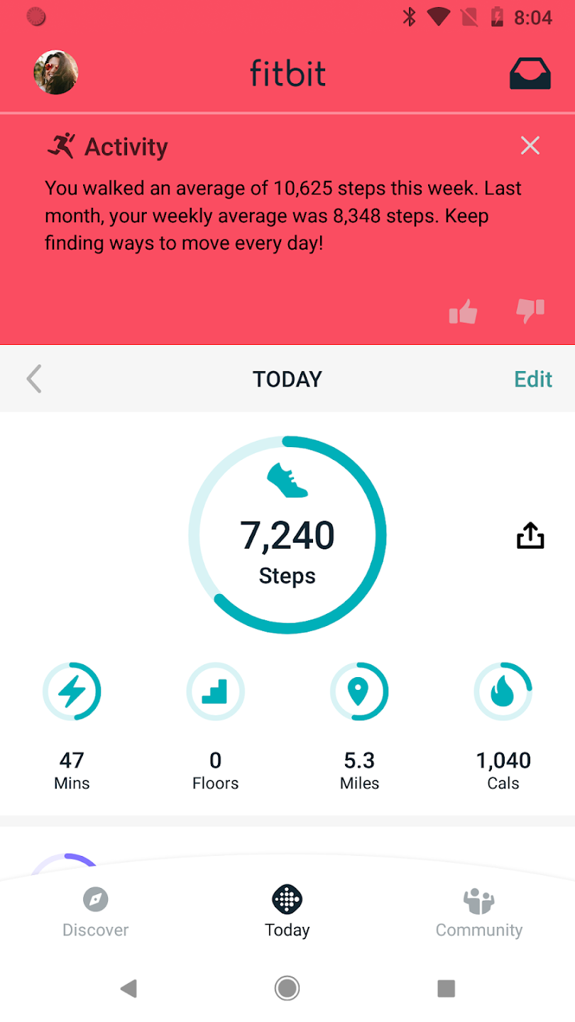Fitbit activity tracking