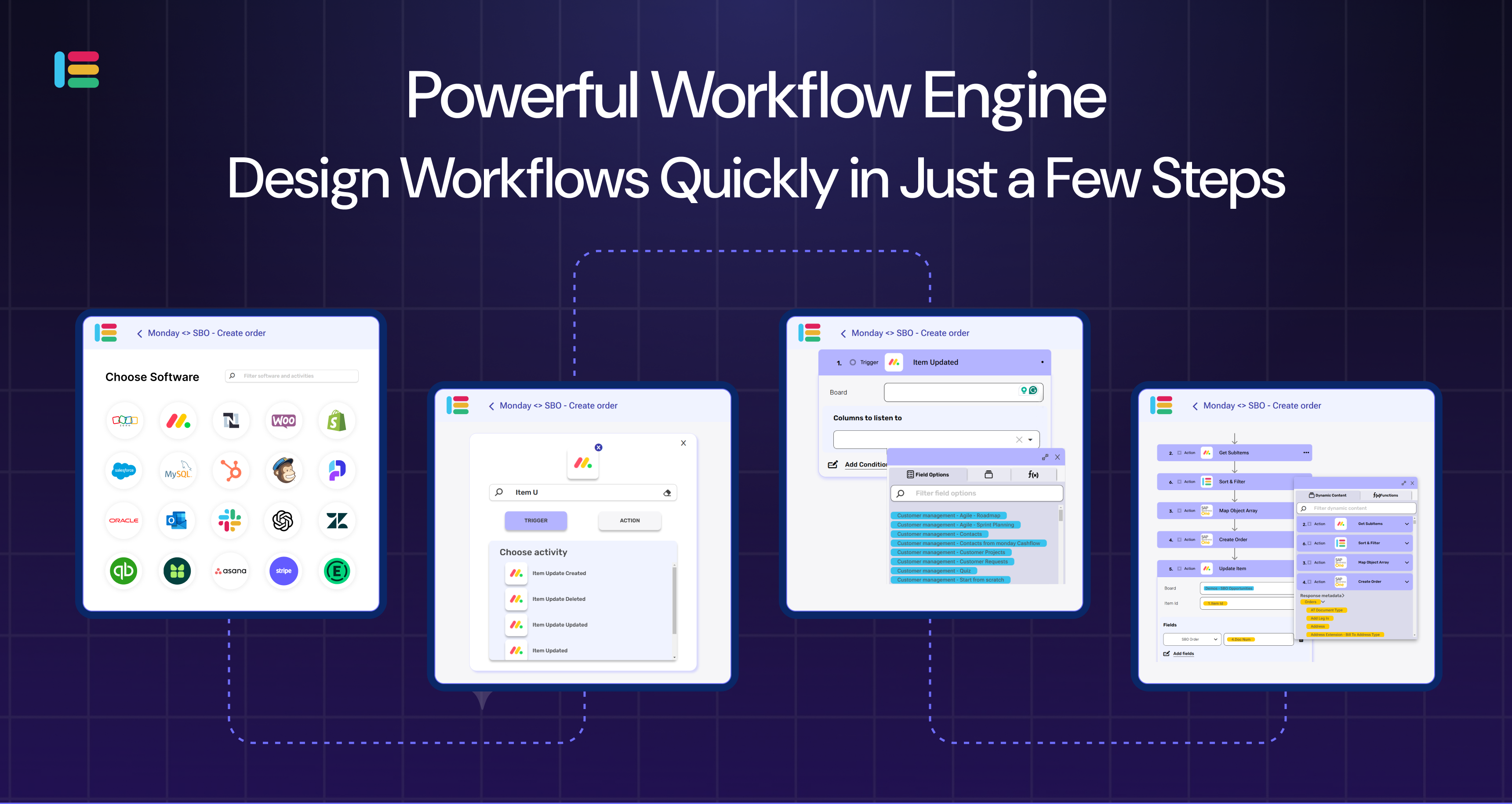 Engini screenshot: A powerful workflow engine that enables seamless automation by connecting systems, defining triggers, and configuring actions in just a few easy steps.
