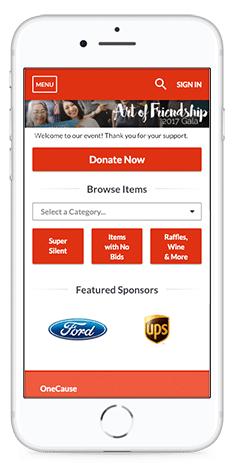 OneCause Software - Take your auction mobile and watch your engagement and donations grow.